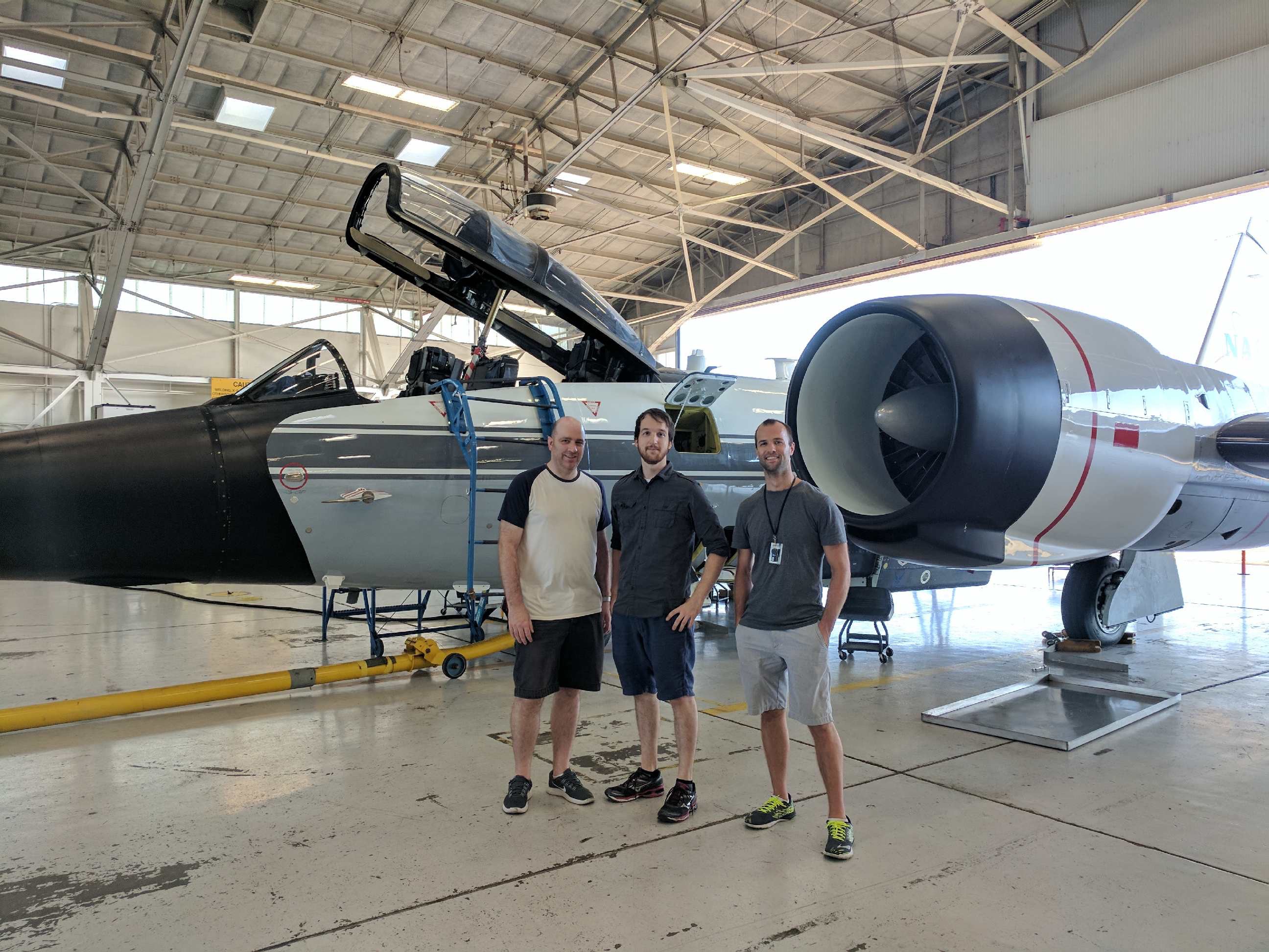 WB57 aircraft in hangar